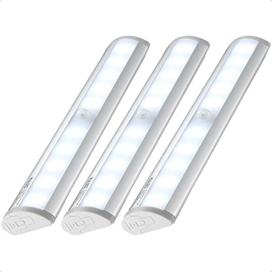 

10led Motion Auto Sensing LED Light Battery Powered DIY Stickon Under Cabinet Anywhere Portable Wireless with Magnetic Tape Str