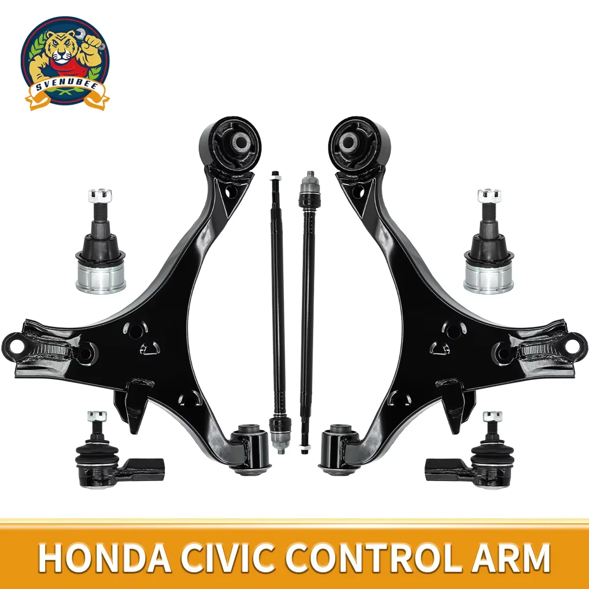 

Svenubee 8Pcs Front Lower Suspension Kit Control Arms Ball Joints Inner and Outer Tie Rods Set for Honda Civic 2001-2005 K640288