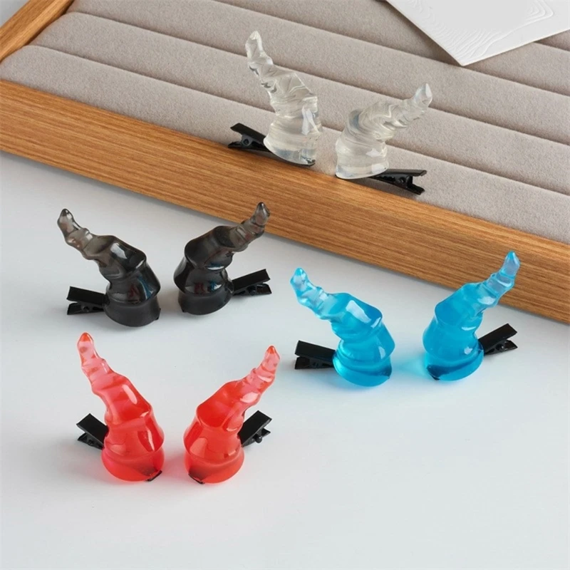 소녀용 사랑스러운 헤어 클립, 악마 뿔 머리 바레트, 오리너구리 머리핀