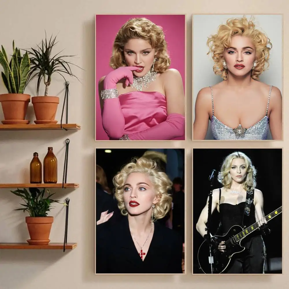 1pc American Female Singer M-madonna Poster Sticker Print Waterproof Wall Art For Living Room Bedroom Home Decor
