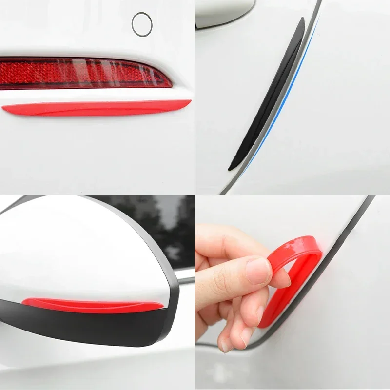 Auto Door Edge Protection Rubber Strips Car Bumper Protector Silane Guard Rear View Mirror Scratch Stickers Styling Universal