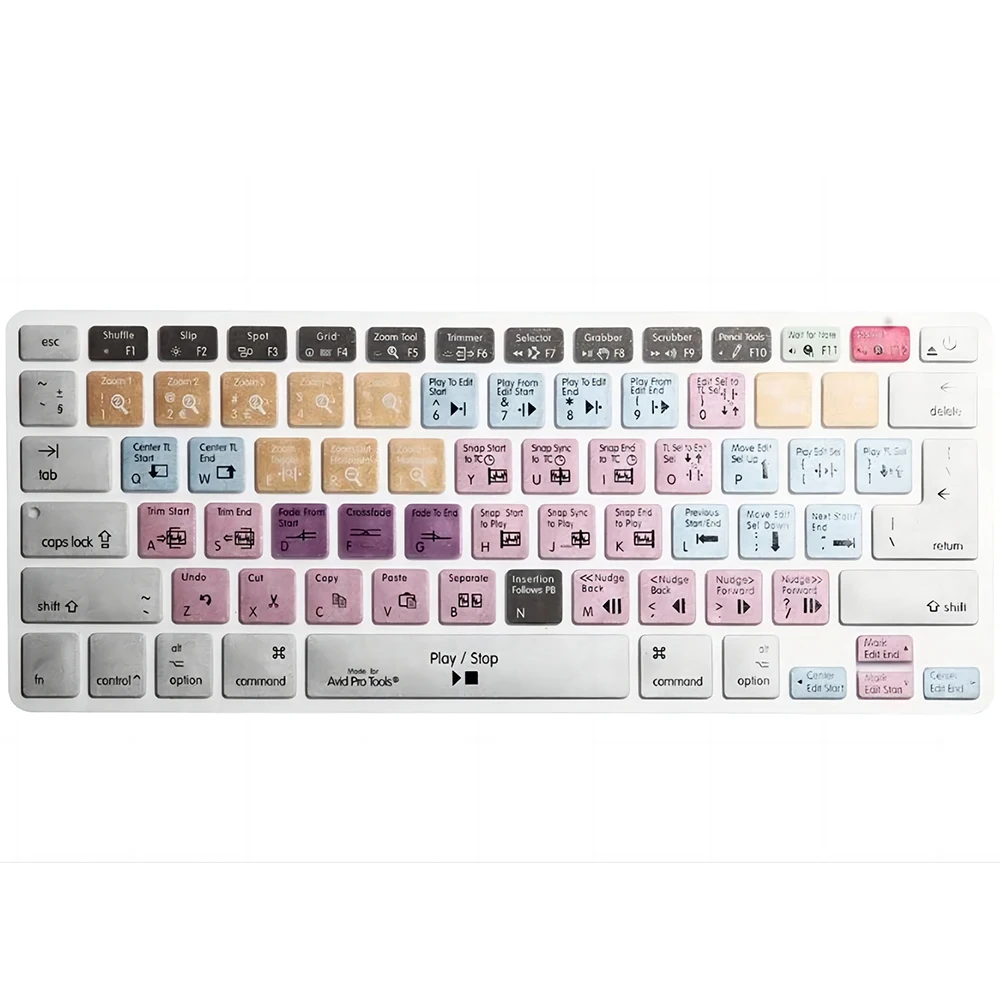 (15PCS)  Avid Pro Tools Keyboard Cover Shortcut Printed Cover for MacBook Air Pro Retina 13