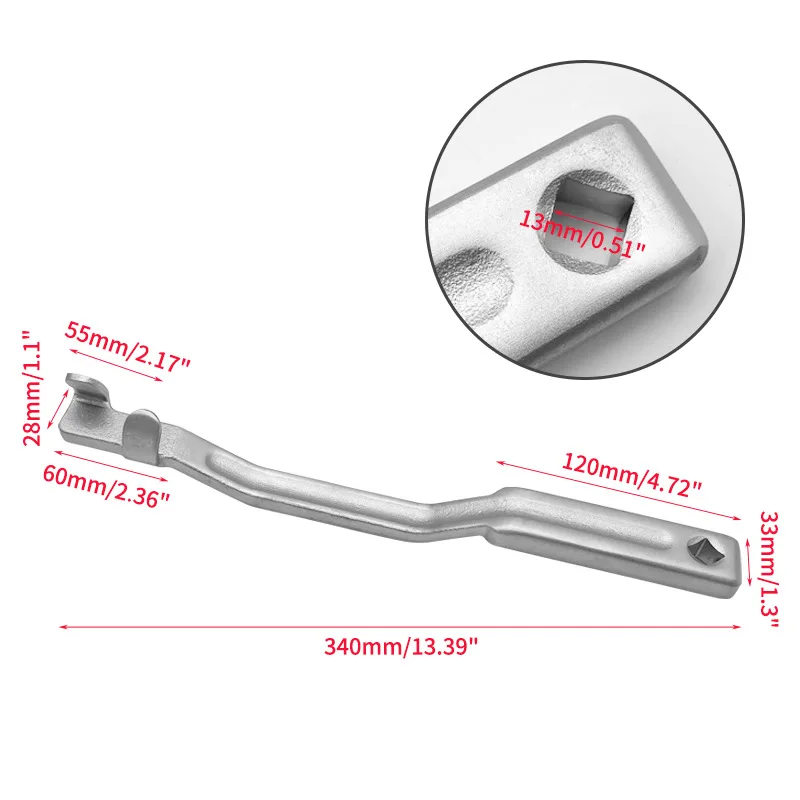 Wrench Extender Tool Bar Long Wrench Extension With Square Torque Amplifier Steel Long Wrench Adaptor For Mechanics