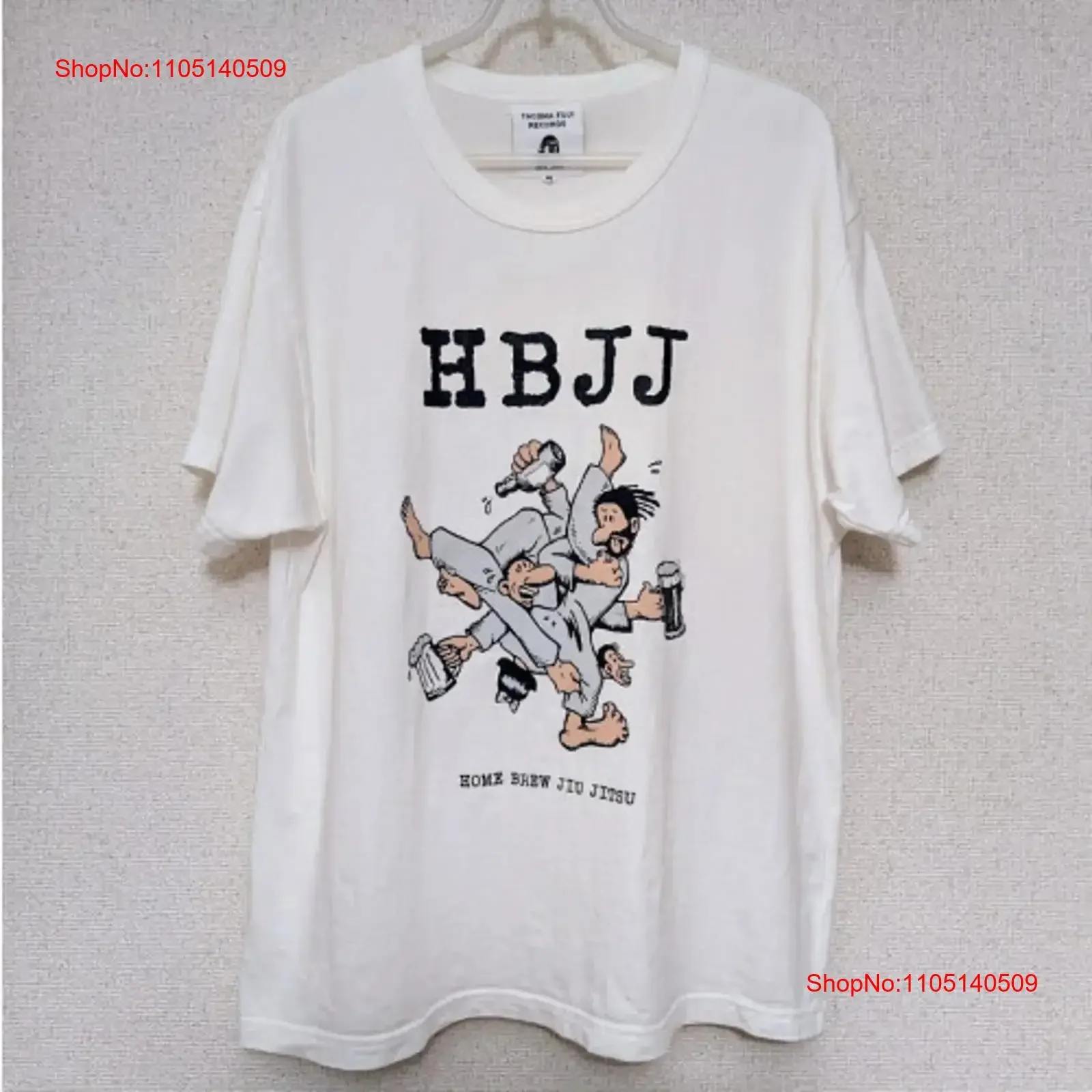 TACOMA FUJI RECORDS HBJJ Jiu Jitsu T shirt M size vintage Washed Versatile homme Casual Stretched Comfortable Slightly fashion