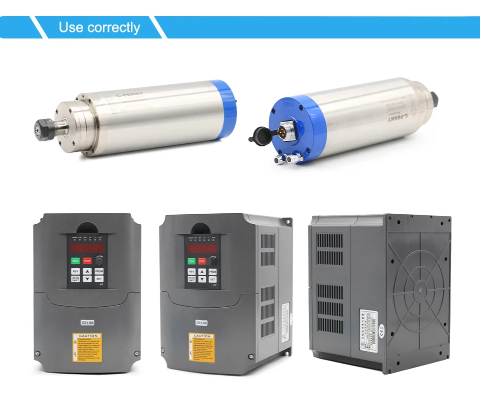 G‑PENNY 3,2 kW ER20 wassergekühlter Spindelmotor-Kit 100 mm 4 Lager 0,01 mm HY 220 V 4,0 kW VFD-Halterung Wasserpumpe für CNC-Fräse – Detail 14