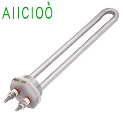 DC Heating Element 304 Stainless Steel Submersible Water Heater Element with 1 Inch NPT Thread 24v 900w 220mm Tube Length