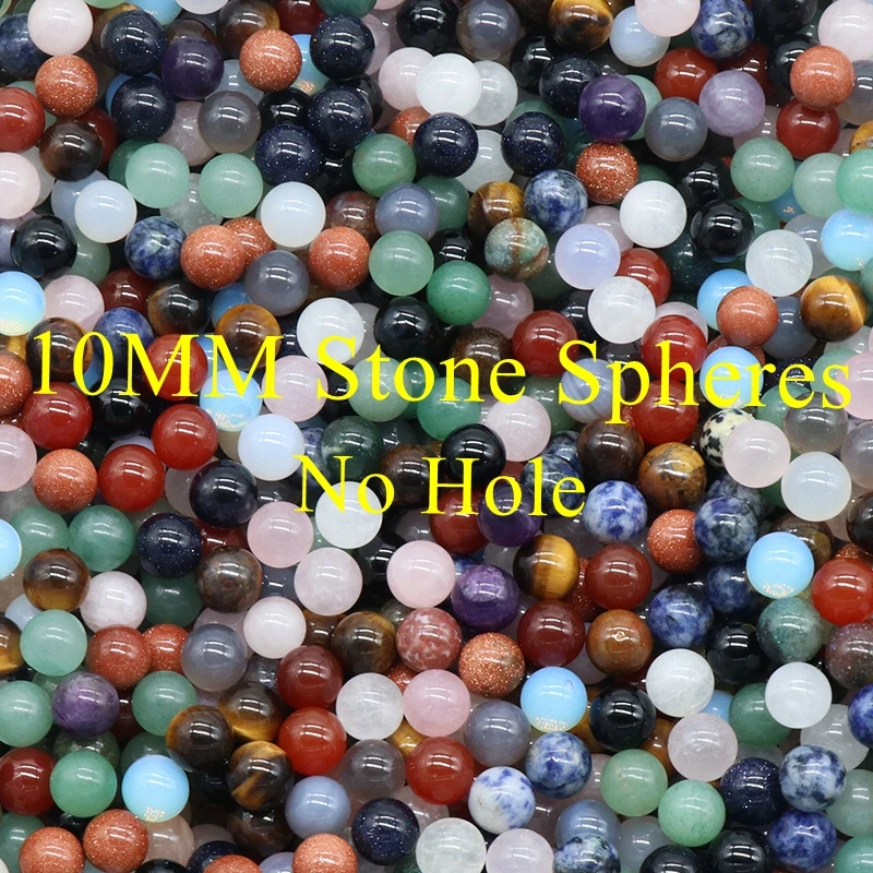 10MM Round Stone Beads for DIY Making Jewelry NO-Drilled Hole Loose Reiki Healing Energy  Crystal Sphere Balls