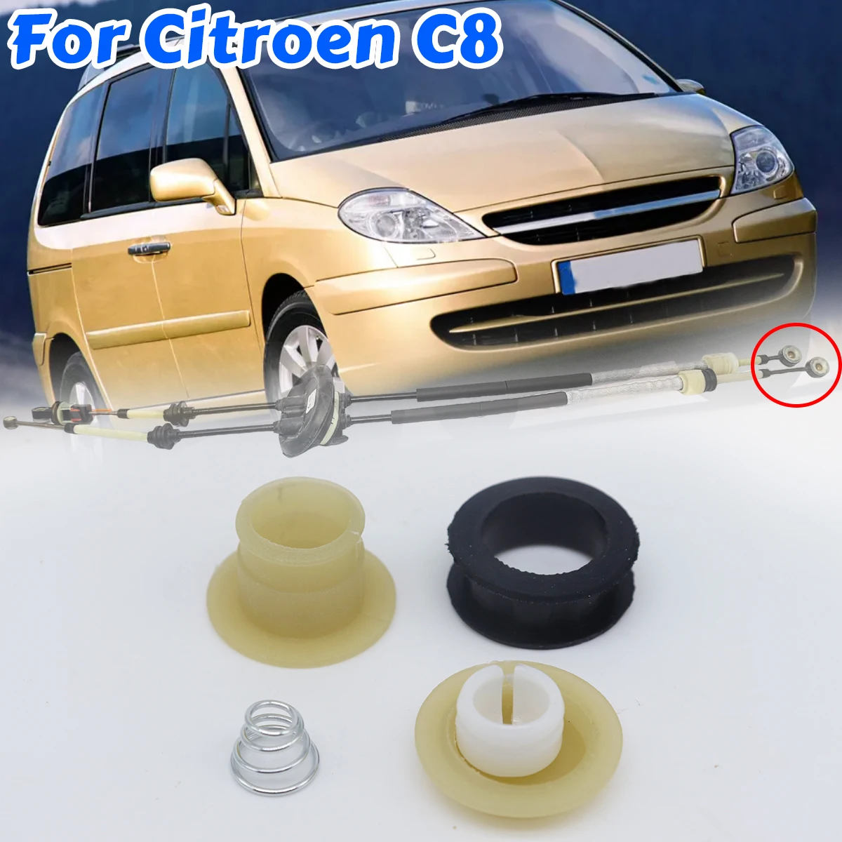 

For Citroen C8 Peugeot 807 2002-Manual Trans Gearbox Cable Linkage Control Bushing Gear Shift Lever Selector End Rod CarConnect