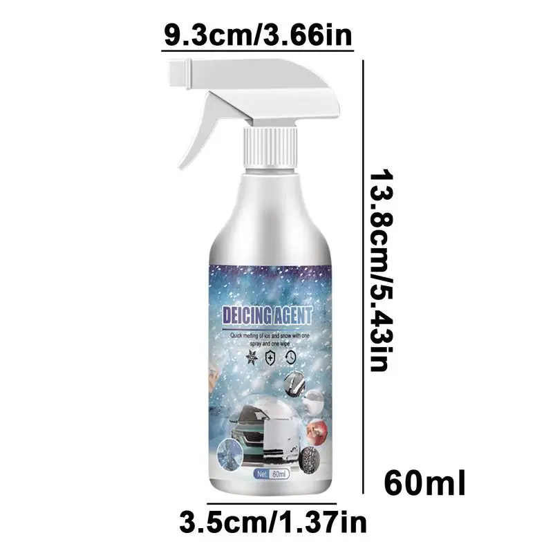 Antigel de glace de fusion de pare-brise de 60ml pour les voitures dégivreur Spray Protection contre le gel serrure dégivreur dégivreur voiture neige antigel liquide