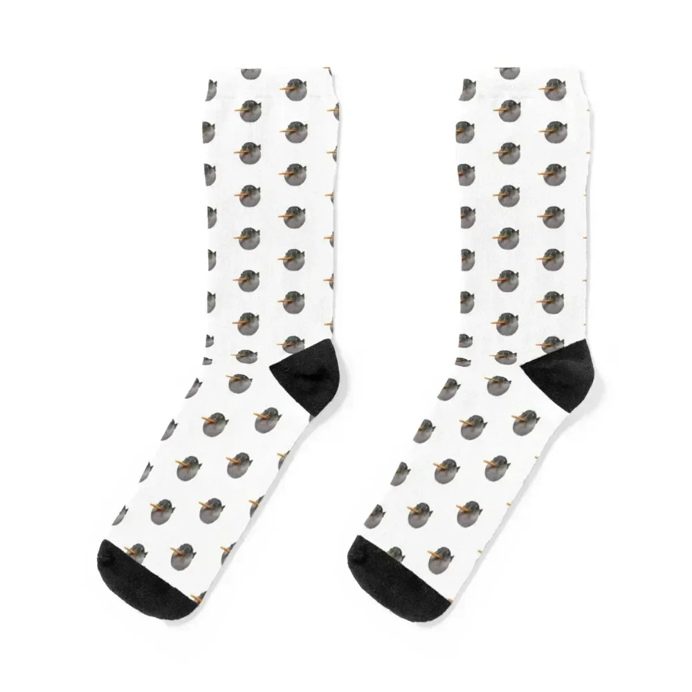 

Pufferfish eating a carrot Socks floor floral christmas stocking Men's Women's Socks Men's
