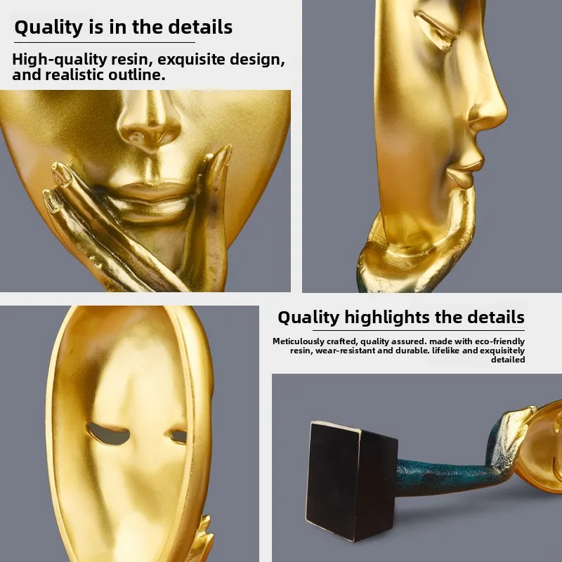 Wine Cabinet Decorative Figurines Modern Home Decoration Creative Living Room Thinker Mask Nordic Home Art Decoration Christmas