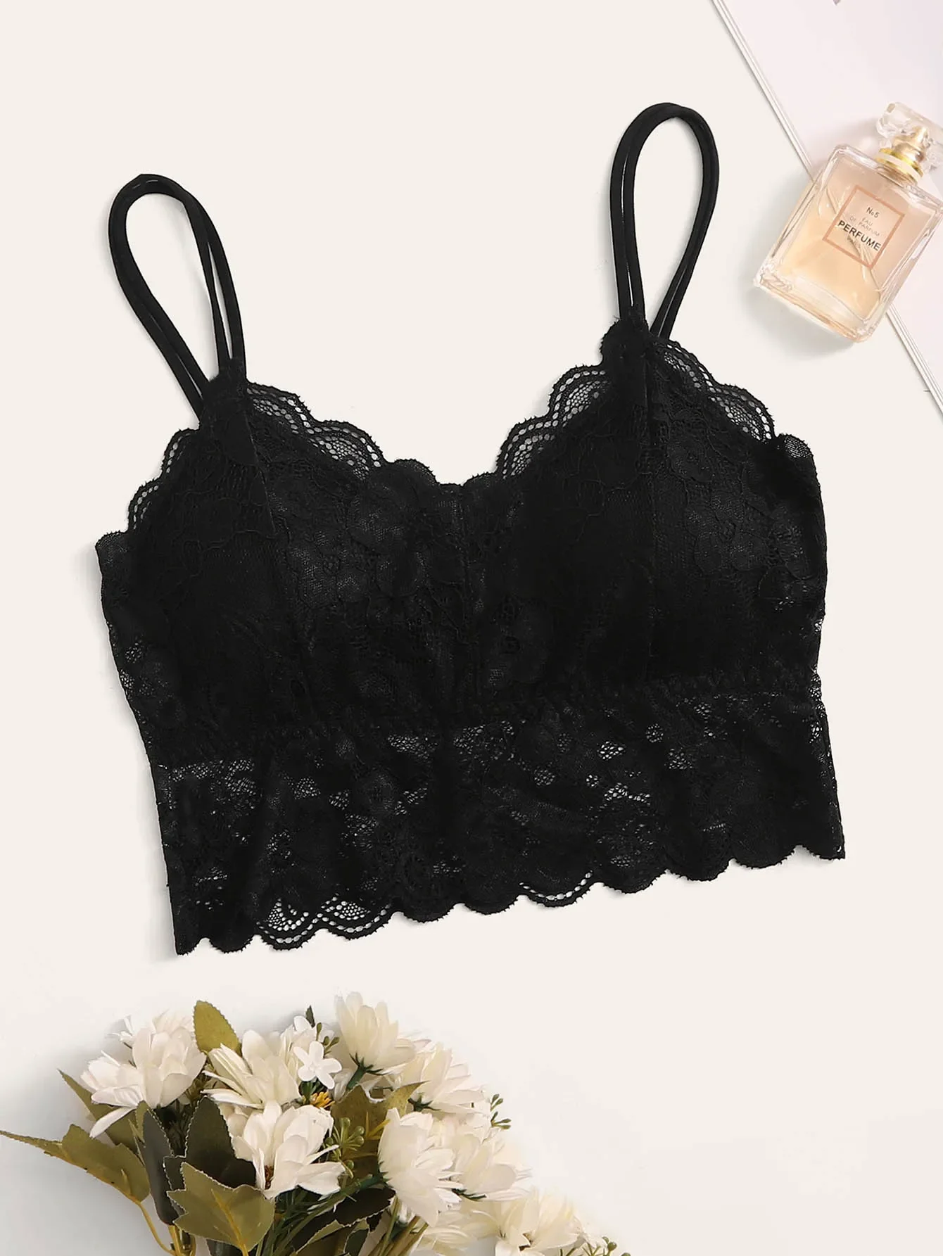 Floral Lace Bralette Lingerie Soup bowl