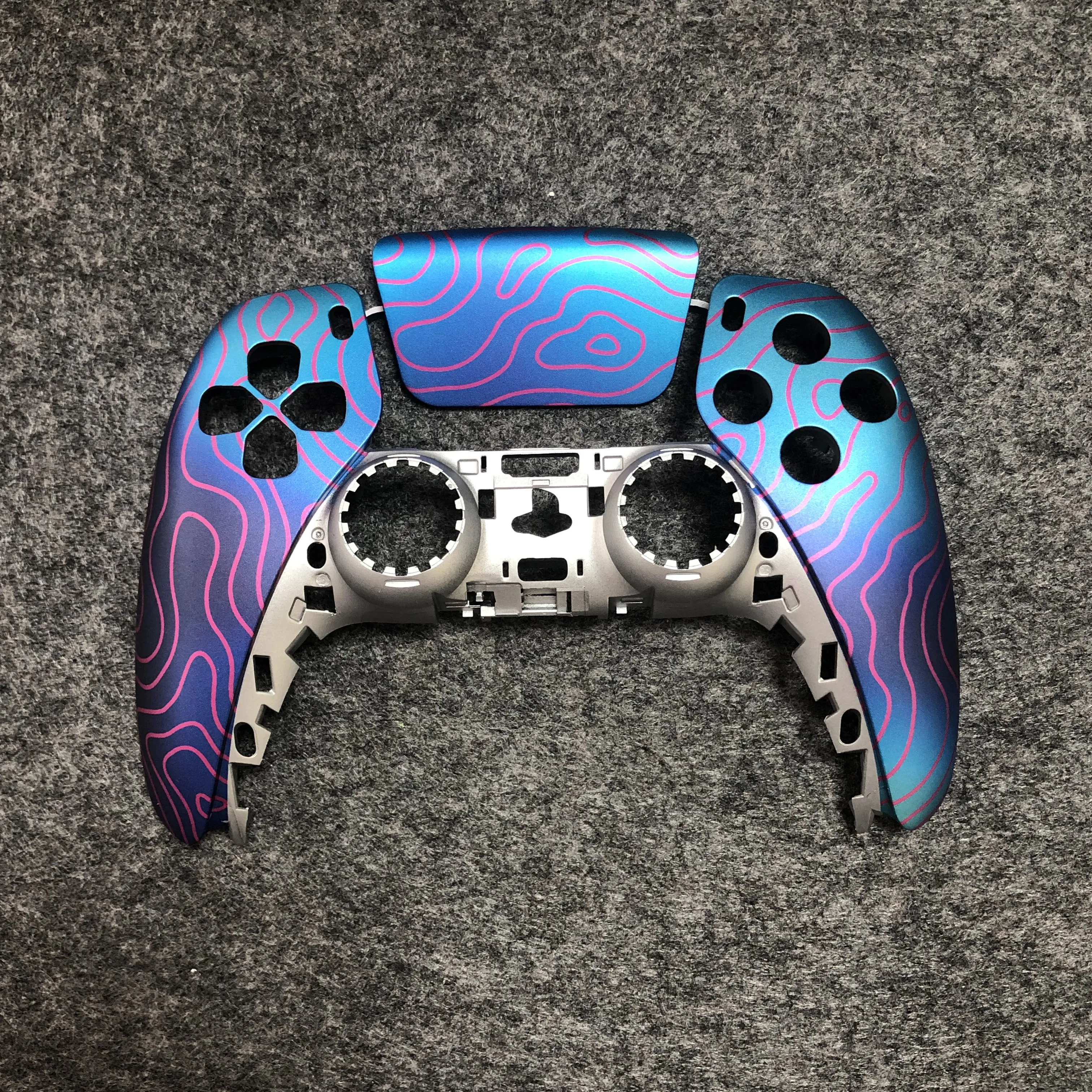 PS5 Controller Replacement Plated Front Case Game Controller Modification Custom BDM-010 BDM-020 BDM-030 Purple-blue Face Cover