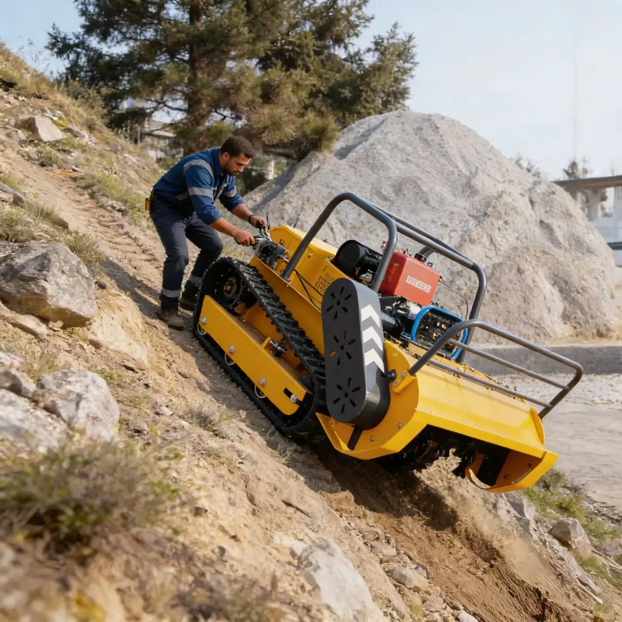 

Customized Efficient weed cutting with crushing blades remote control operation of shrubs lawn mower for manor and household use