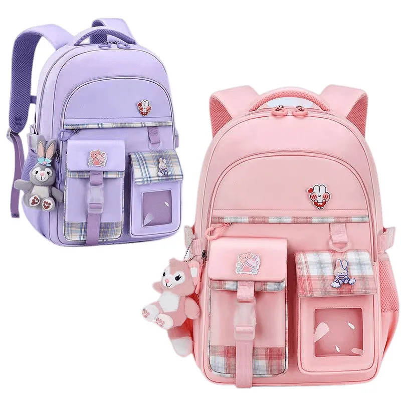 Amiqi mochila escolar infantil para meninas, acessórios de brinquedo, mochila fashion para crianças pequenas, bolsa escolar personalizada para