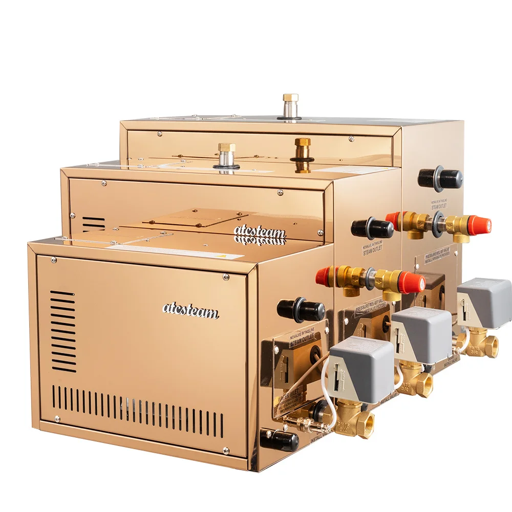 

Portable Electric Auto-Draining Sauna Steam Bath Generator Wet Steam Shower Room Control Panel 220V 3kw/6kw/8kw/9kw Options