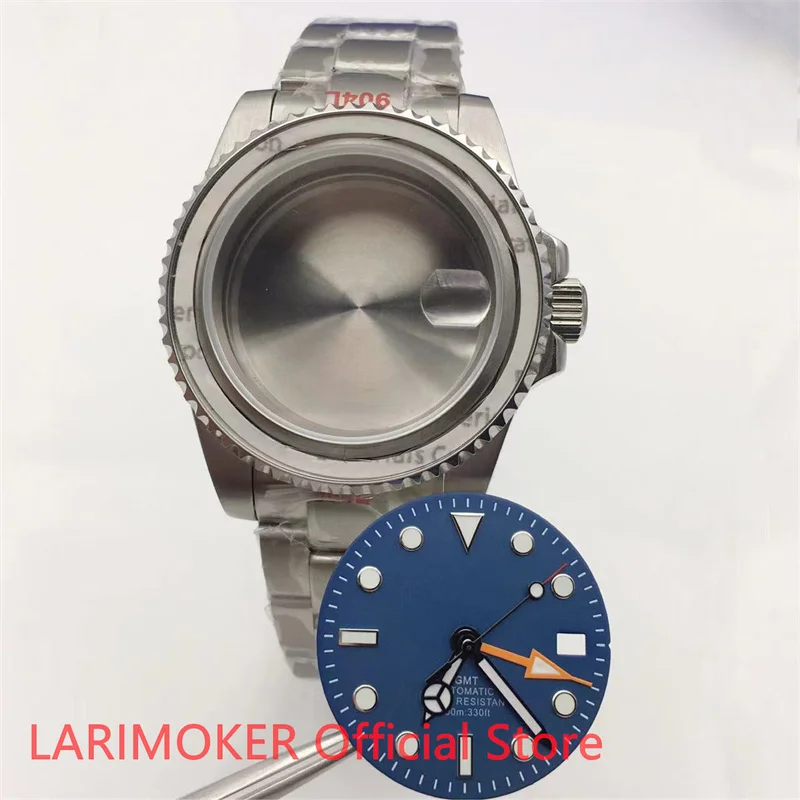 LARIMOKER 40mm Silver Color Stainless Steel Watch Case 29mm Dial Sapphire Glass For NH34 Movement