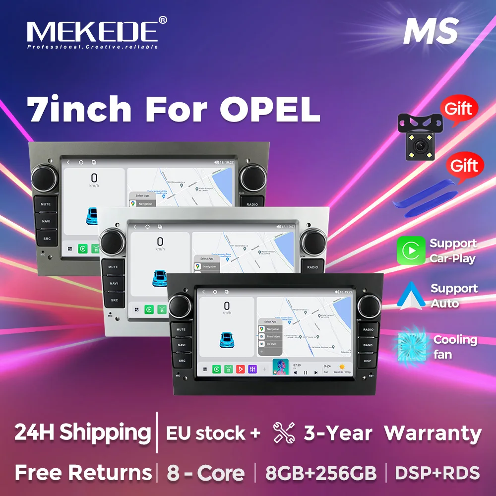 MEKEDE Auto GPS Android 14 autoradio Carplay pour Opel Astra H J 2004 Vectra Vauxhall Antara Zafira Corsa C D Vivaro Meriva Veda