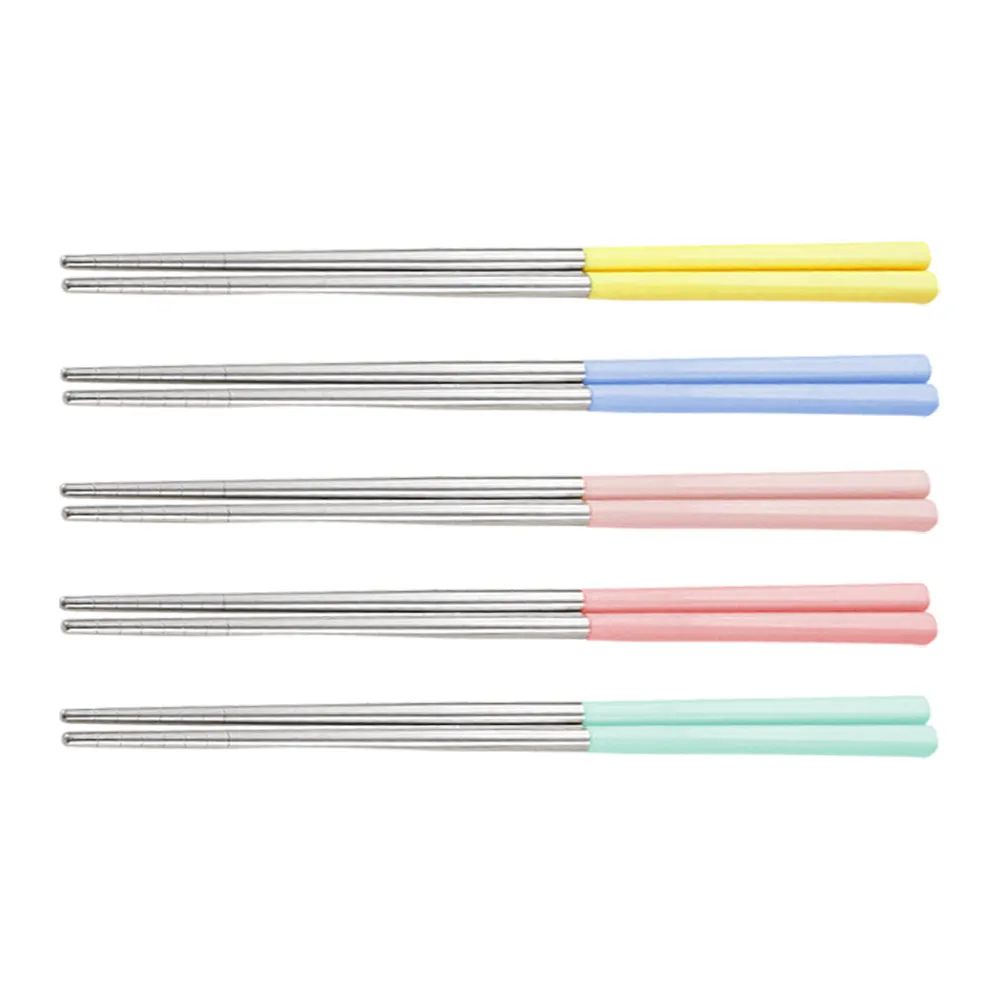 5Pairs Stainless Steel Chopsticks Elegant Non-Slip Kitchen Chopsticks Household Dinning Restaurant Tableware Kitchen Tableware