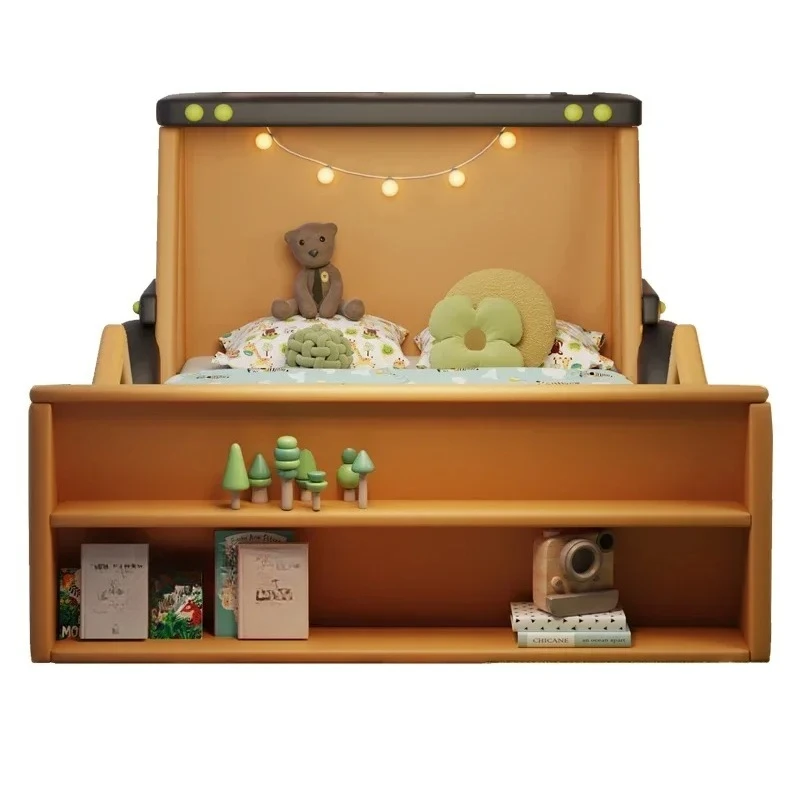 

Кровать-спорткар 150x200 см, роскошная, из массива дерева, с кожаной обивкой, креативная, с бортиком, для спальни ﻿ Крутая детская кровать-погрузчик для мальчика