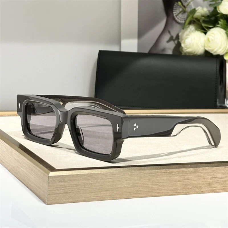 Vip Luxury Brands Vintage Sunglass Women   ASCARI Female Retro Acetate Rectangle Sunglasses for Man and Women Shades