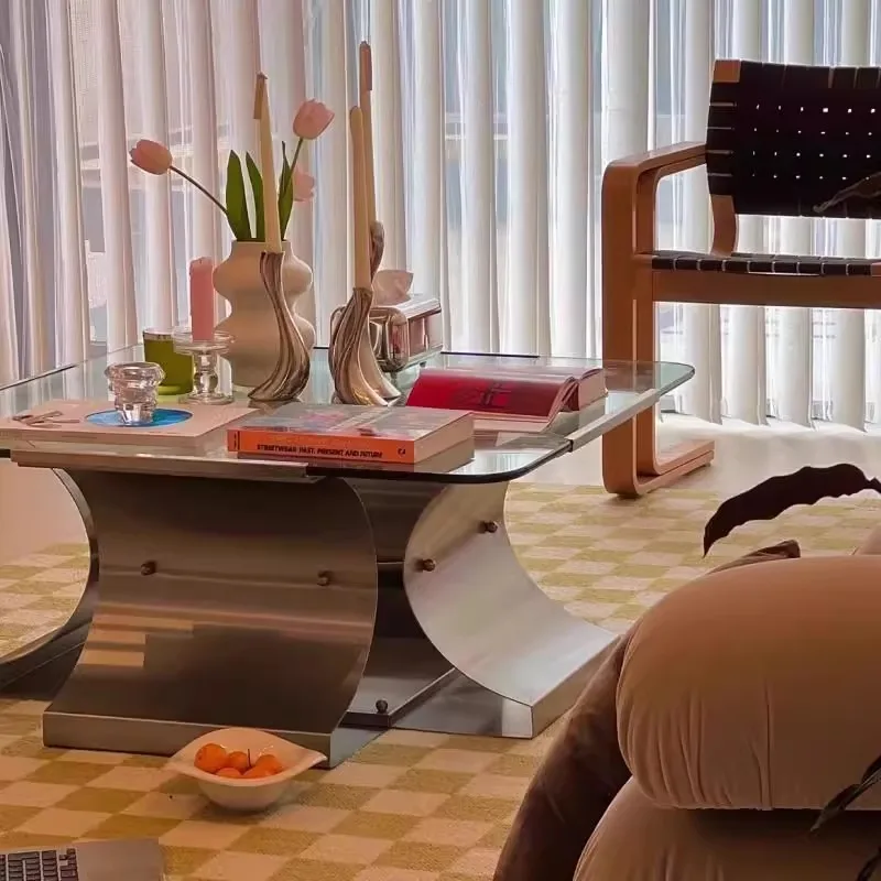 Mesa de té de cristal