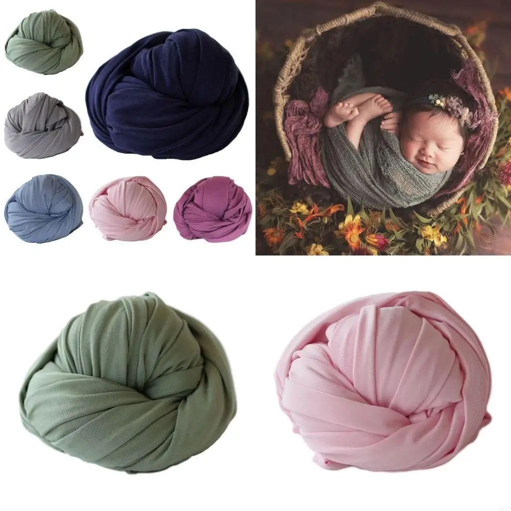 

581F Newborn Photography Wrap Soft Crochet Blankets Photo Props