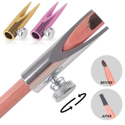 Aluminum Alloy Eyebrow Pen Sharpening Tool Double-sided U-shaped Card Groove Eye Brow Sharpening New Design Makeup Profiler Pen