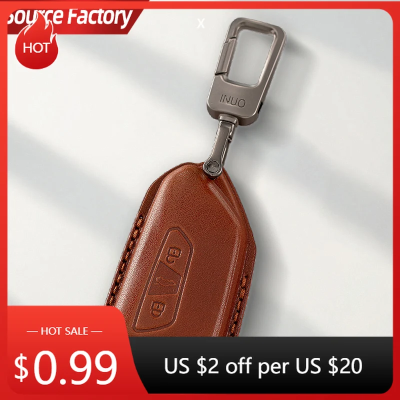 

Car Stickers Genuine Leather Protector for Volkswagen VW Golf 8 ID-4 for Skoda Octavia A8 MK4 Key Case Cover Fob