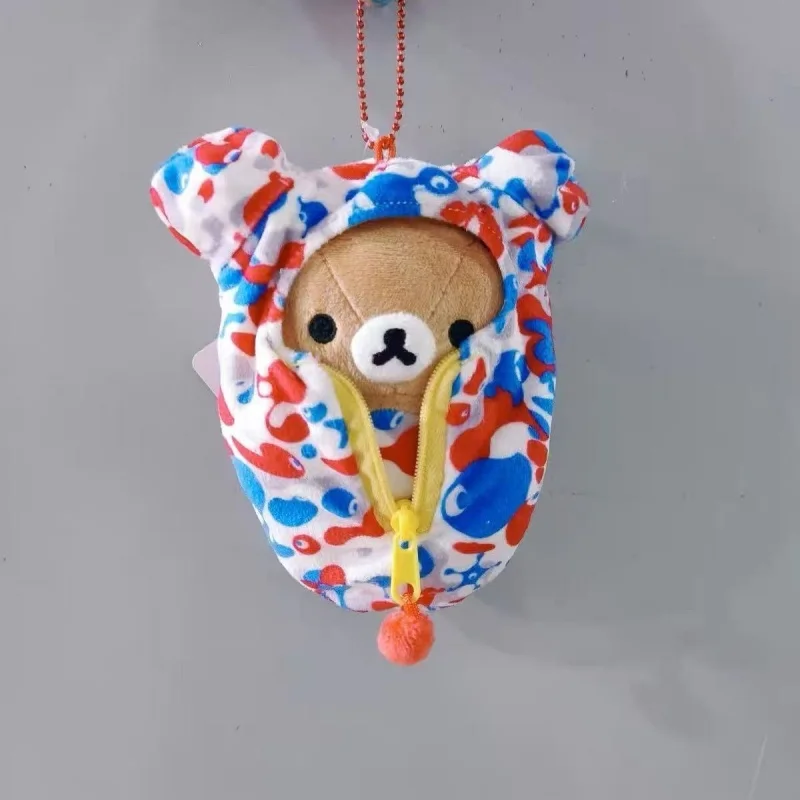 Nuevo saco de dormir Rilakkuma llavero de muñeco de peluche creatividad relax oso Korilakkuma japonés Osaka Expo oso mochila encanto regalo