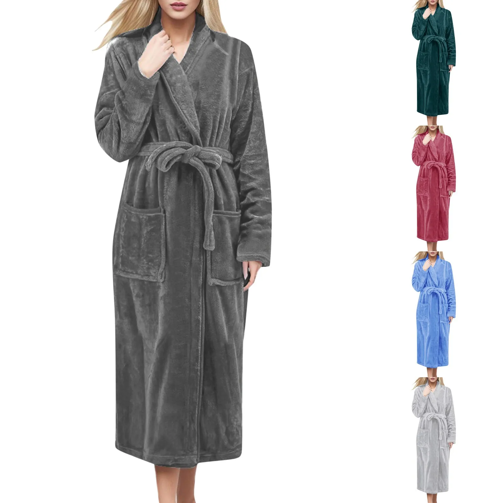 Women Extra Long Thermal Jacquard Flannel Bathrobe Winter Warm Plus Size Zipper Bath Robe Pregnant Dressing Gown Men Sleepwear