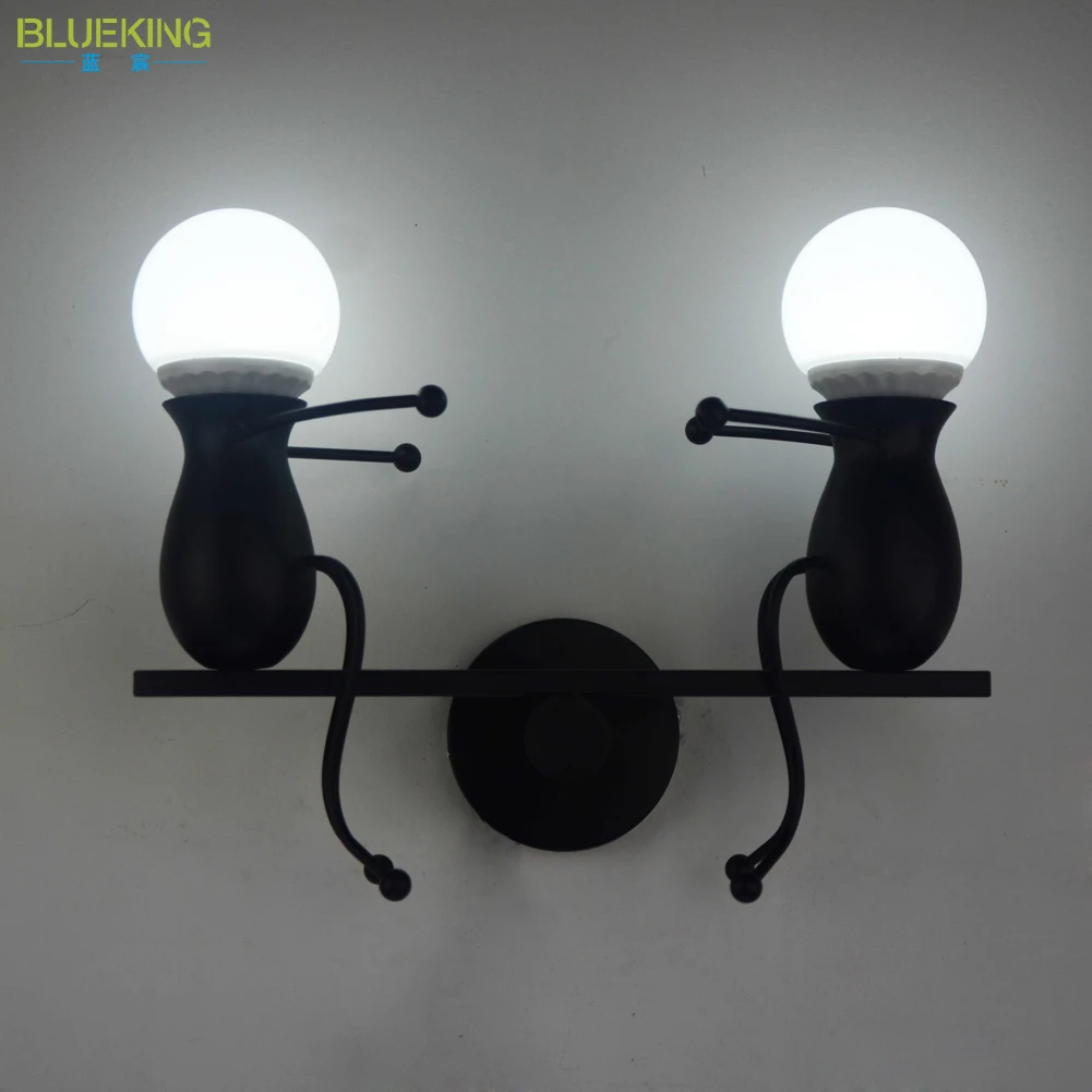 Humanoide kreative Wandleuchte, modern, einfach, kleiner Mann, Nachttischlampe, Wandleuchte, Innendekoration, hängende Beleuchtung für Kinder, Schlafzimmer, LED