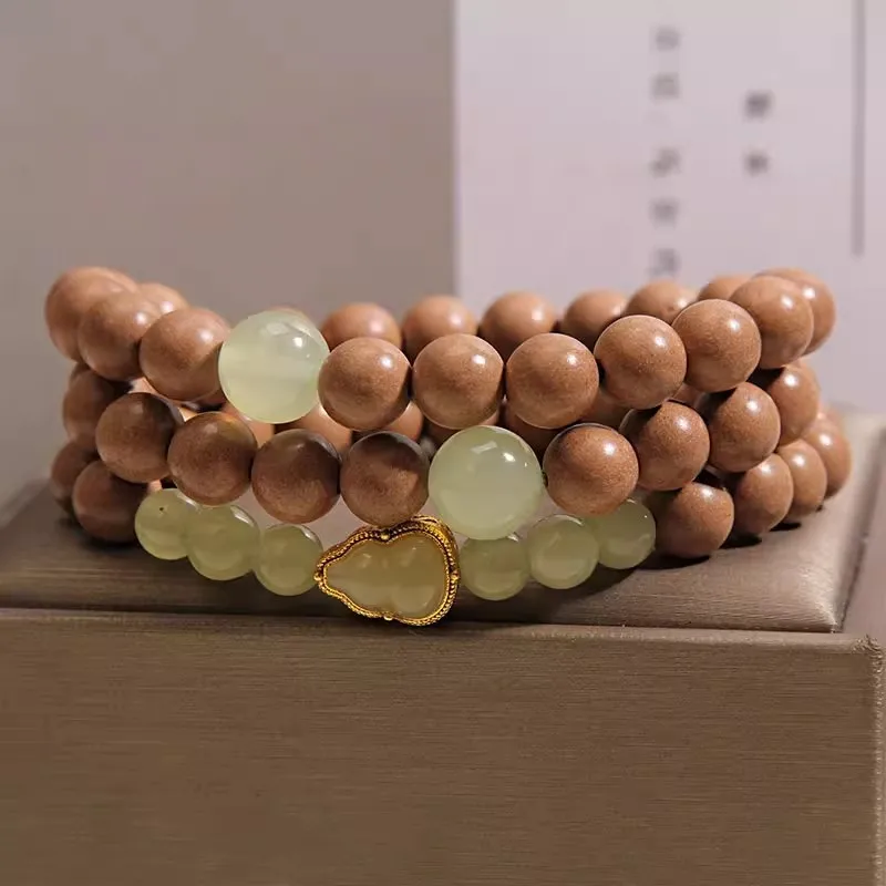 

Guofeng Hexiang Bead Hotan Jade Multi layer Bracelet Light Luxury Small crowd Attracting Wealth Transfer Gourd Hand String