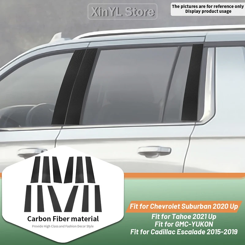 Car B-Pillar Trim Cover For Chevy Suburban For Tahoe For GMC Yukon For Cadillac Escalade 2015-2019 2020 2021 Up Accessories