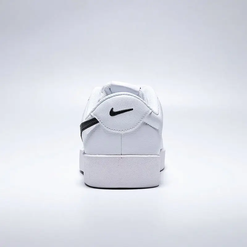 Nike Iq9750-104 Men White Black Swoosh Low Top Skate Shoes Fabric Leather Upper Soft Foam Midsole Anti Slip Rubber Outsole Daily