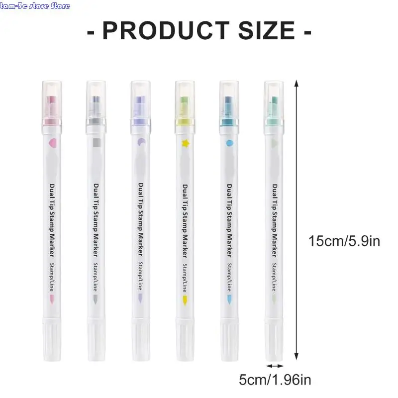 Маркер маркера D0UA установил двойной акварельный маркер с двойным головным маркером с головкой штампа для журнала
