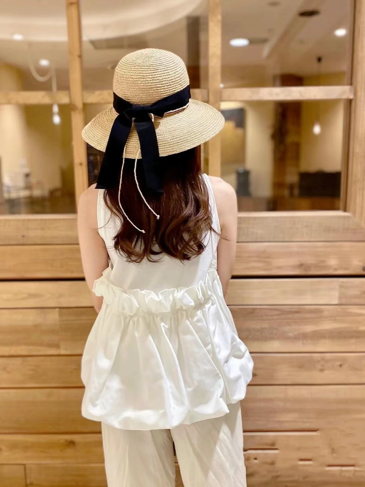 Japanese Helen Kaminski Raffia Hat Women Summer Big Brim Sun Hat Sun Protection Sun Hat UV Protection