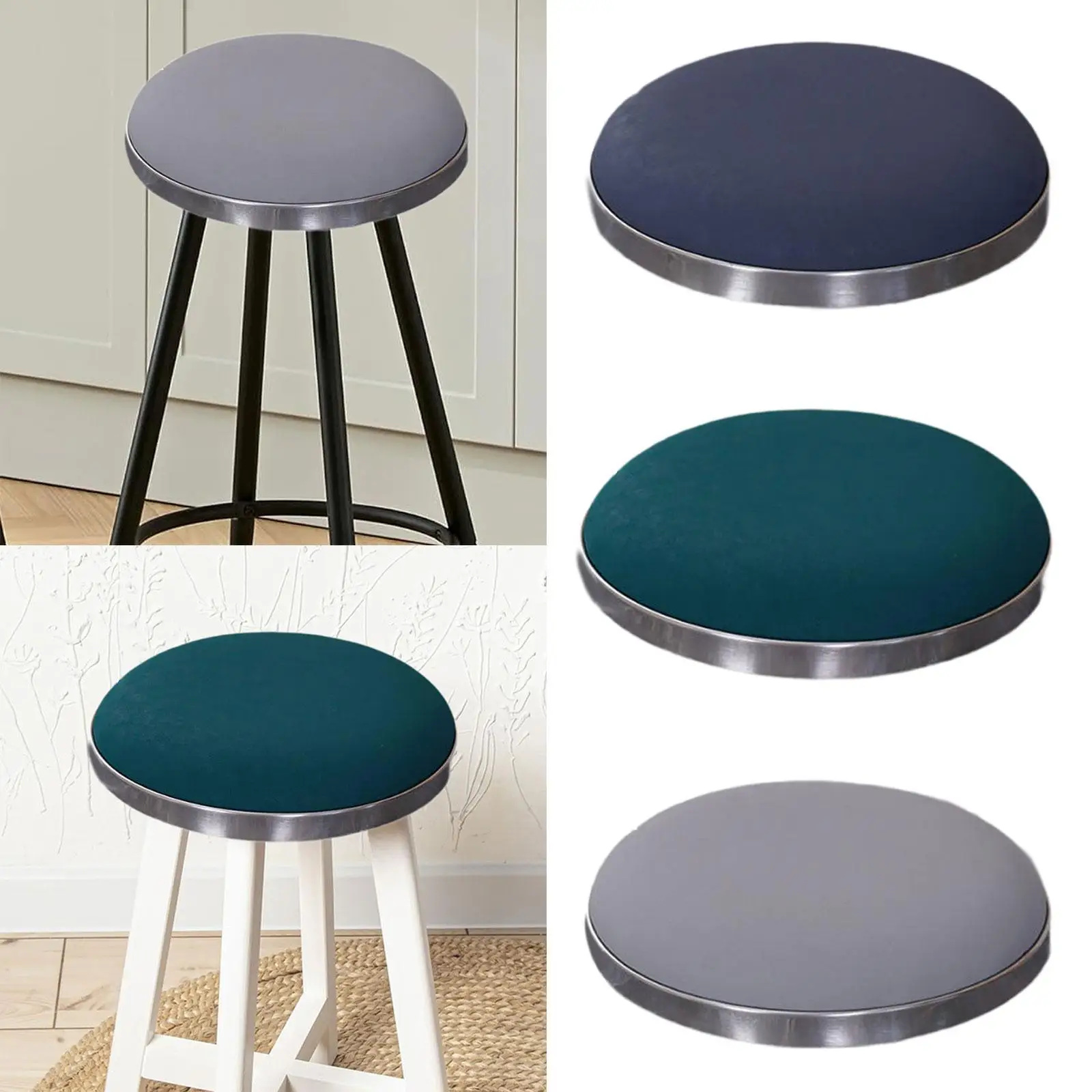 Almofada de assento redonda para banqueta de bar, acessório para cadeira superior, fácil instalação, substituição redonda para barbearia, cozinha