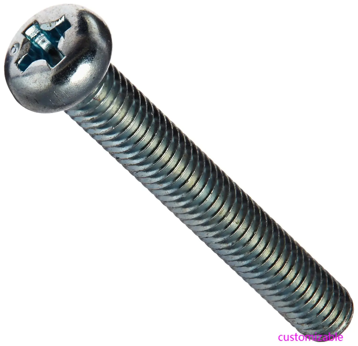 

Steel Pan Head Machine Screw, Zinc Plated, Meets JIS B1111, #2 Phillips Drive, M4-0.7 Thread Size, 30 mm Length, Fully Threaded