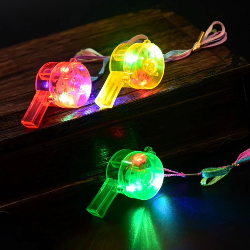 5pc Funny LED Light Up Whistle Bar Recital Glowing Whistles Kids Christmas Birthday Party Small Gifts Glow Party Supplies Toys