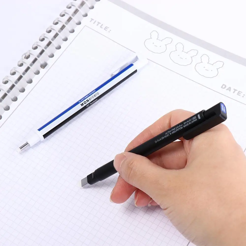 

Press Type Mechanical Eraser High Precision Super Fine Pen Shape Rubber Sketching Refillable Pencil Eraser Art Supplies