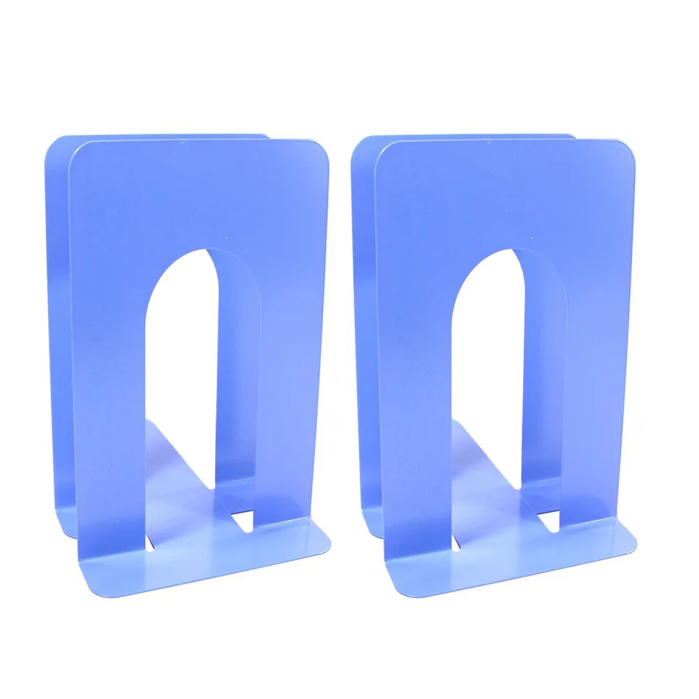 

4Pcs Iron Bookends Metal Creative Blue Classic Organizer Supports Rack Stand for Office School Desk Shelf Bookends Nonskid