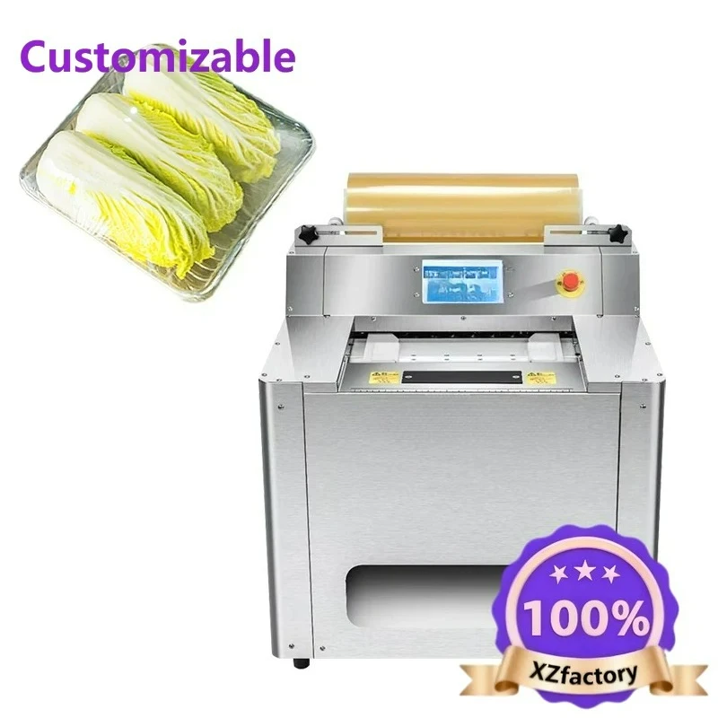 Supermarket packaging equipment Fresh vegetables and fruits Plastic wrap wrapping paper Vegetable packaging packaging machine