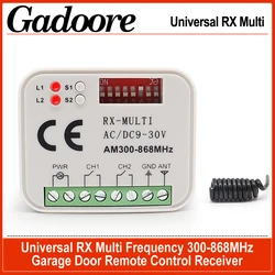 Gadoore Universal RX Multi Garage Door Receiver Frequency 300-868MHz Garage Door Remote Control Receiver 2 CH Controller Switch