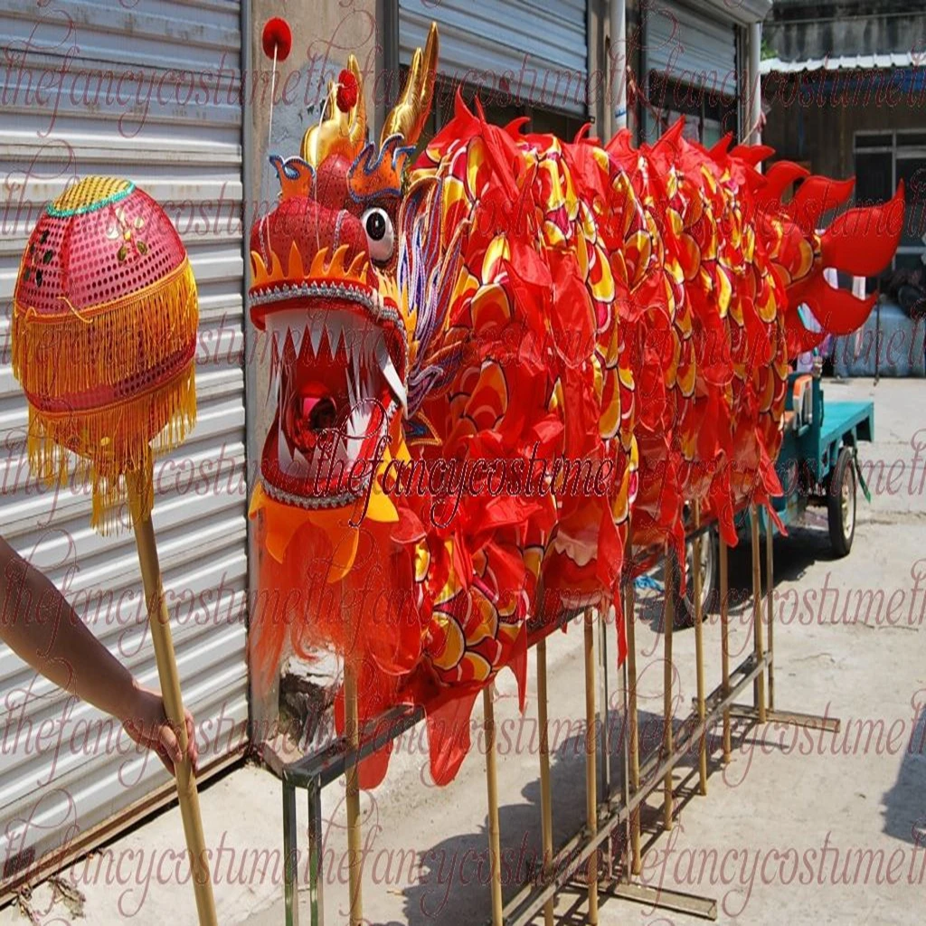 18m CHINESE Spring Day Party Decoration National Culture DRAGON DANCE Silk Folk Festival Celebration Mascot Costume Stage Props