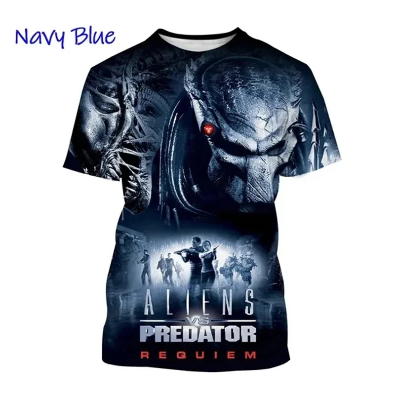 Movie Iron Blood Warrior Alien Monster 3D Printed T-shirt Extra Large Casual Personality Unisex Hip Hop Loose Short Sleeve