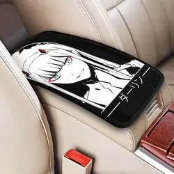 Zero Two Darling In The Franxx Car Arm Rest Cover Mat Universal Leather Center Console Protective Cushion Pad Car Accessories
