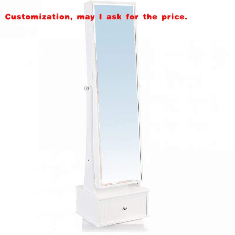 custom.Room Furniture Full Length Mirror Large Capacity Vanity Makeup Jewelry Cabinet Women