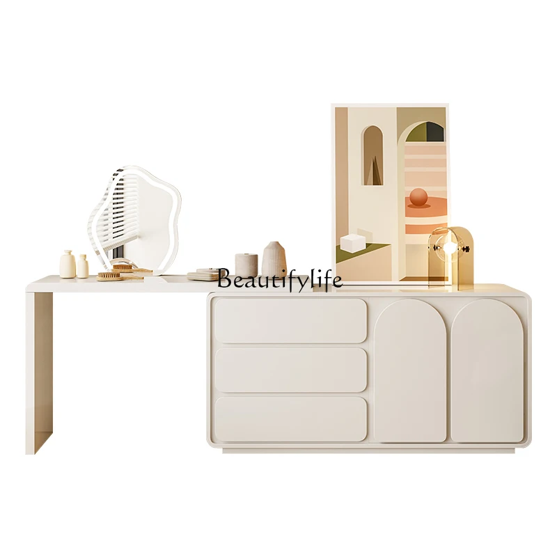 01French cream wind corner dresser integrated small apartment