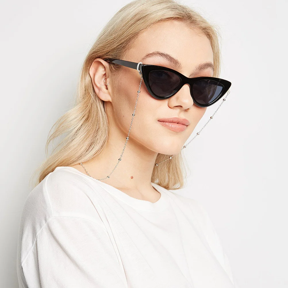 

Women Silver Eyeglass Chain Literary Style Anti-Skid Hanging Neck Strap Eyewear Retainer Glasses Holder for Sunglasses Reading
